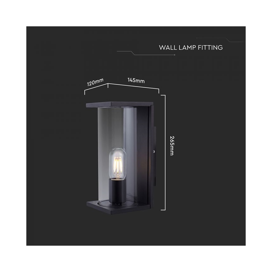 Arandela de parede para exterior 1xE27/60W/230V IP44 preta