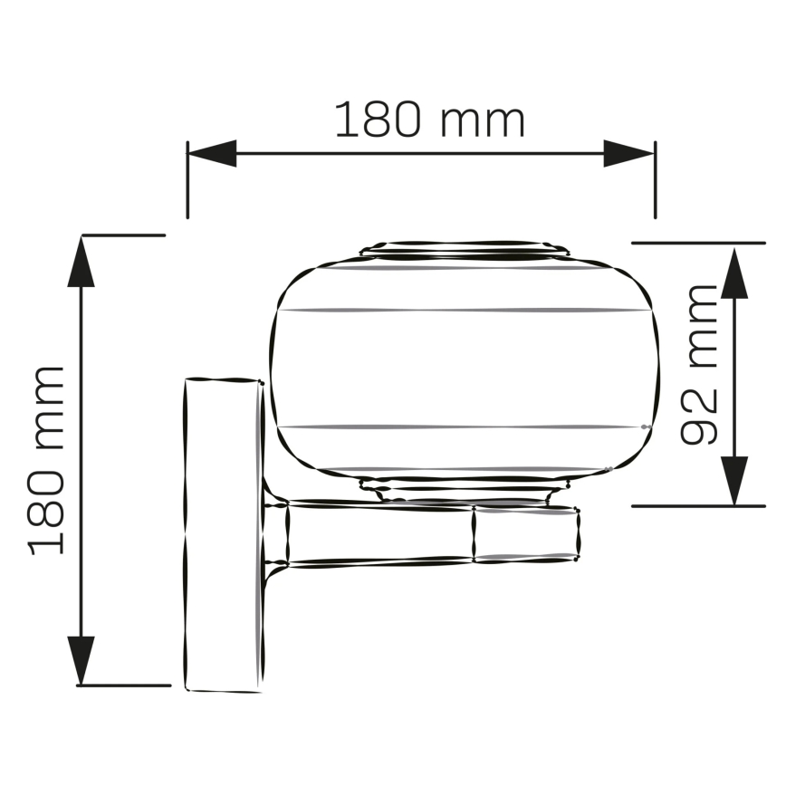 Arandela exterior LED MALAGA LED/12W/230V IP44 preta