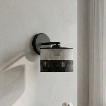 Arandela KARBON 1xE27/15W/230V preta/cinzenta