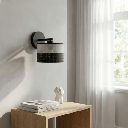 Arandela KARBON 1xE27/15W/230V preta/cinzenta