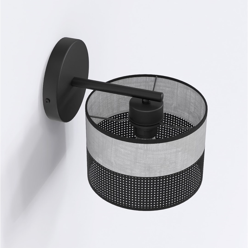 Arandela KARBON 1xE27/15W/230V preta/cinzenta