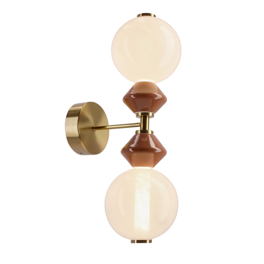 Arandela LED FLORES 2xLED/5W/230V dourado/castanho