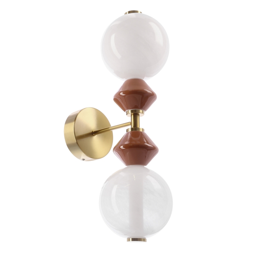 Arandela LED FLORES 2xLED/5W/230V dourado/castanho