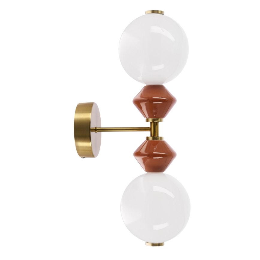 Arandela LED FLORES 2xLED/5W/230V dourado/castanho