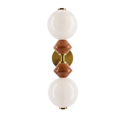 Arandela LED FLORES 2xLED/5W/230V dourado/castanho