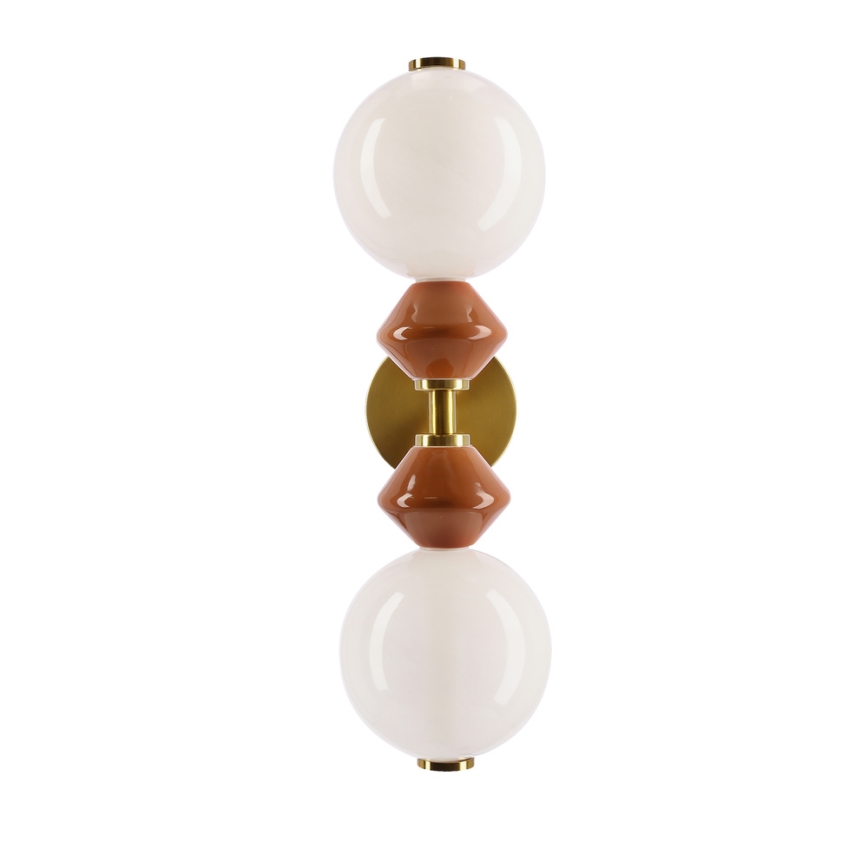 Arandela LED FLORES 2xLED/5W/230V dourado/castanho