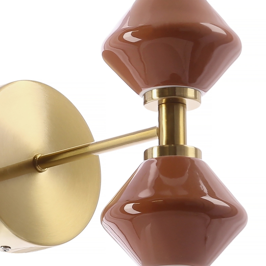 Arandela LED FLORES 2xLED/5W/230V dourado/castanho