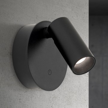 Arandela spot LED tátil, recarregável e dimerizável LUXY LED/1W/5V 2200 mAh 2700/3000/4000K preto