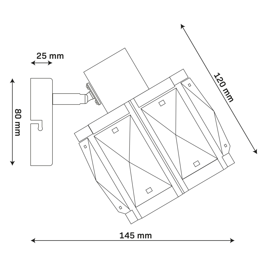 Arandela ZAHARA 1xE27/10W/230V preta