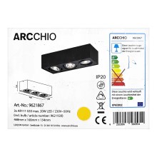 Arcchio - Iluminação de teto LED DWIGHT 3xG53/20W/230V