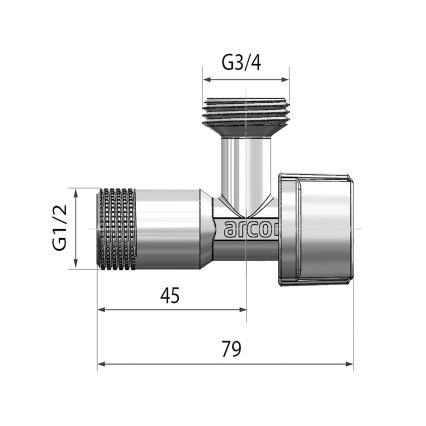 Arco - Válvula para lavadora, cromada brilhante