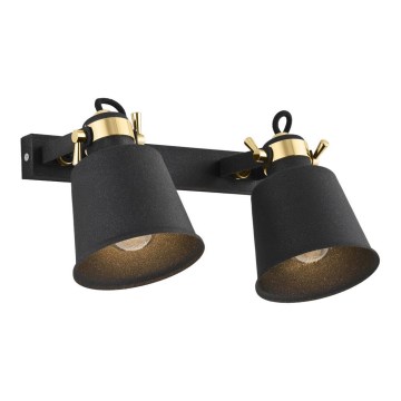 Argon 0876 - Foco de parede KONGO 2xE27/15W/230V preto