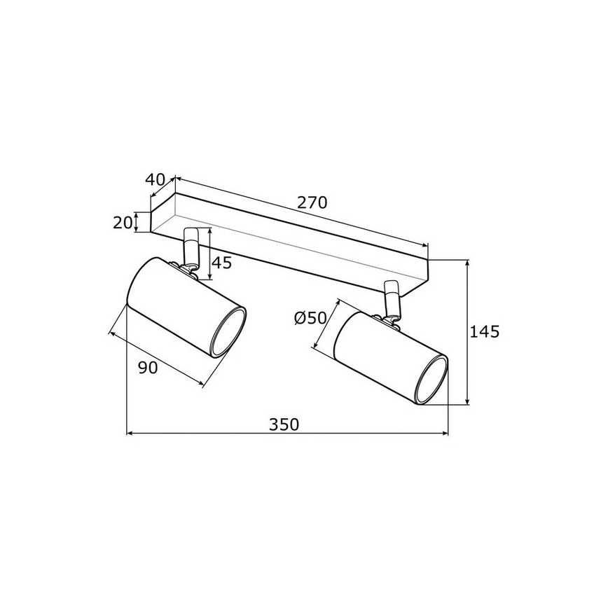 Argon 0891 - Foco LAGOS 2xGU10/5W/230V preto/latão