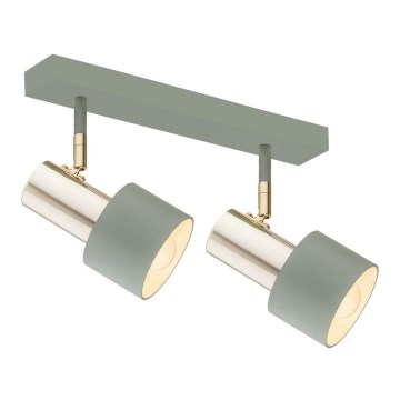 Argon 0926 - Foco DORIA 2xE27/15W/230V verde/latão