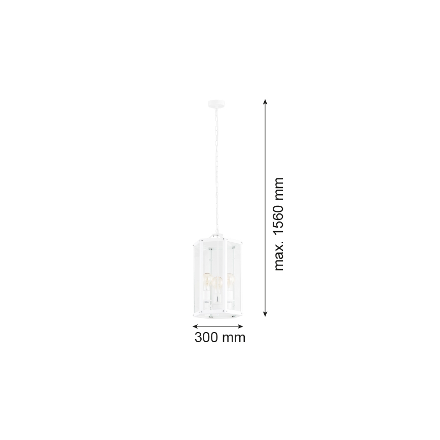 Argon 1251 - Candelabro suspenso BODRUM 3xE27/15W/230V branco