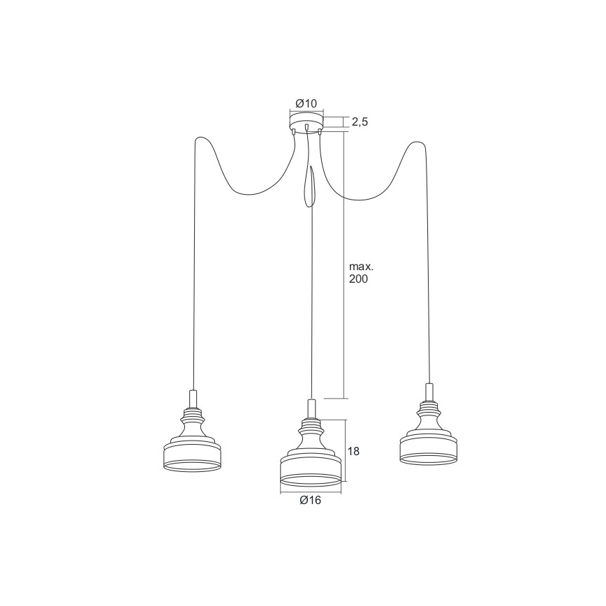 Argon 1354 - Candelabro num fio LED TULUZA 3xLED/5W/230V