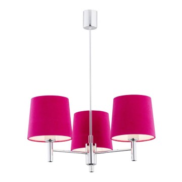 Argon 1382 - Candelabro suspenso BOLZANO 3xE27/15W/230V cromado rosa/brilhante