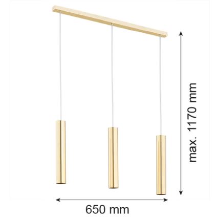 Argon 1443 - Candelabro suspenso GOMERA 3xGU10/5W/230V latão