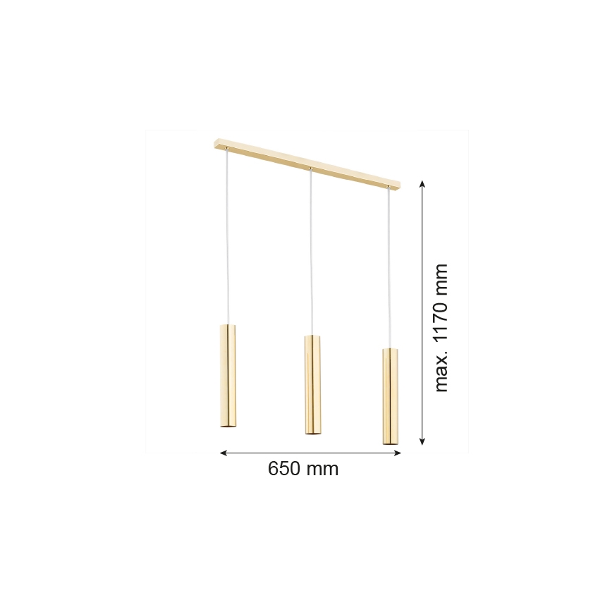 Argon 1443 - Candelabro suspenso GOMERA 3xGU10/5W/230V latão