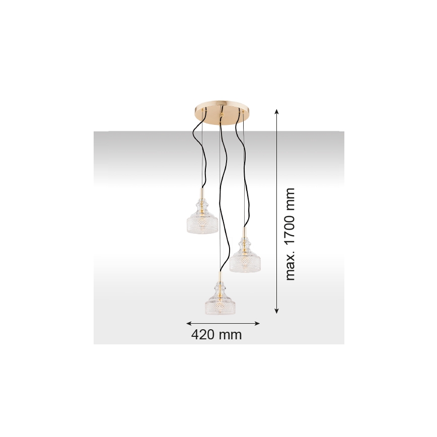 Argon 1462 - Candelabro num fio CRUZ 3xE14/7W/230V