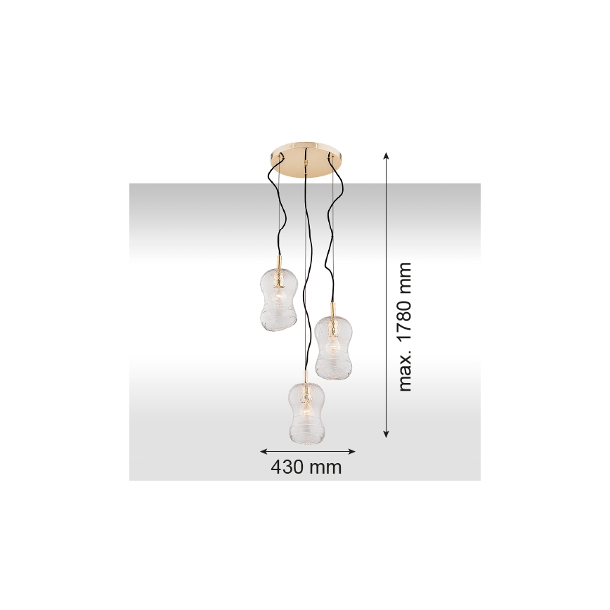 Argon 1464 - Candelabro num fio CADIZ 3xE27/15W/230V