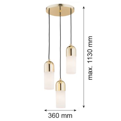 Argon 1466 - Candelabro suspenso BURGOS 3xE27/15W/230V latão
