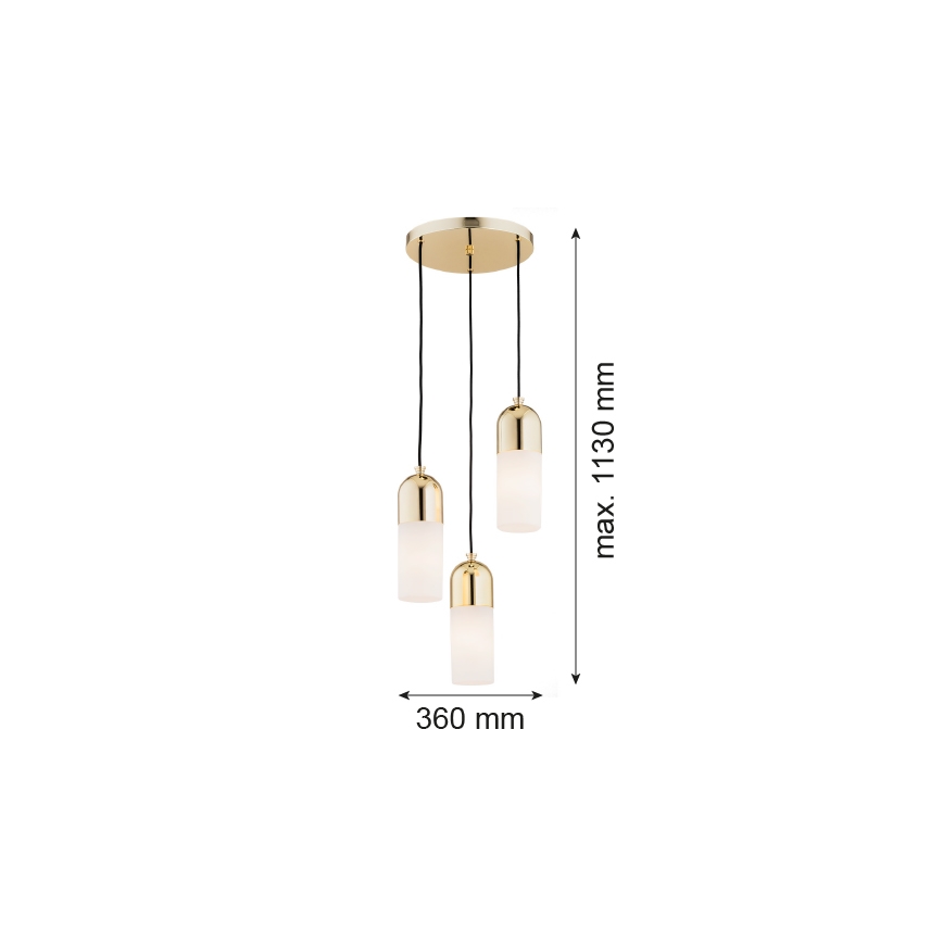 Argon 1466 - Candelabro suspenso BURGOS 3xE27/15W/230V latão