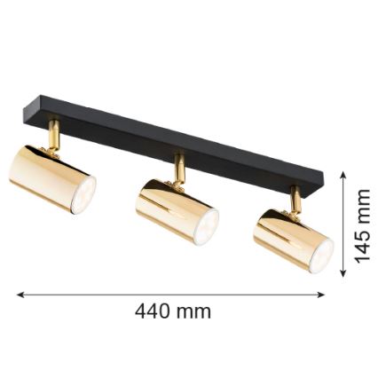 Argon 1474 - Foco LAGOS 3xGU10/5W/230V latão/preto