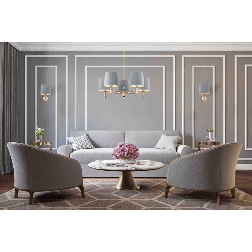 Argon 1484 - Candelabro suspenso PONTE 3xE27/15W/230V azul/latão