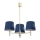 Argon 1485 - Candelabro suspenso PONTE 3xE27/15W/230V azul/latão
