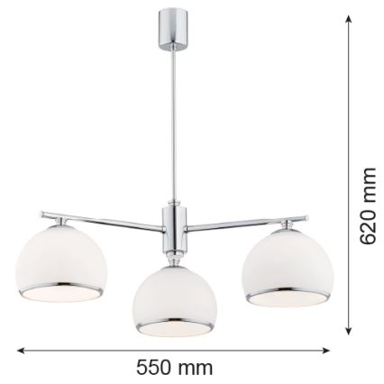 Argon 1487 - Candelabro suspenso MARBELLA 3xE27/15W/230V cromado brilhante
