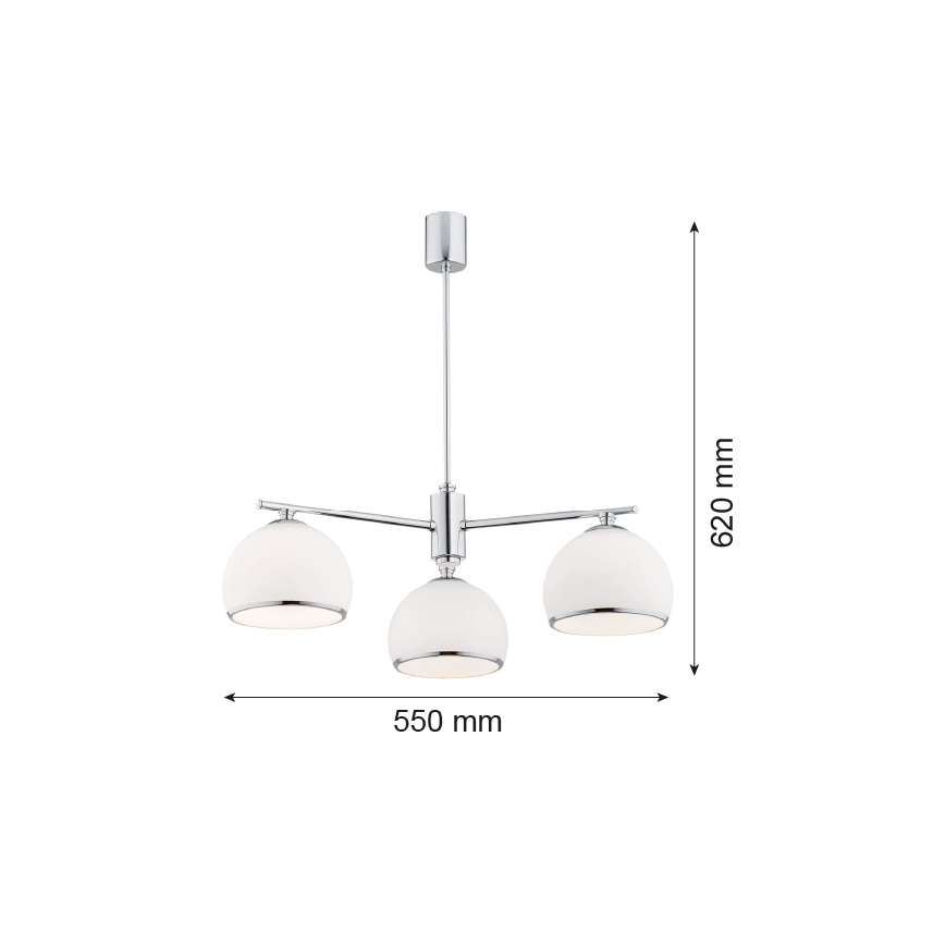 Argon 1487 - Candelabro suspenso MARBELLA 3xE27/15W/230V cromado brilhante