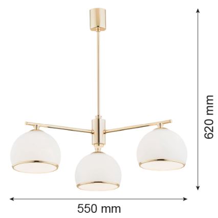 Argon 1488 - Candelabro suspenso MARBELLA 3xE27/15W/230V latão