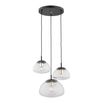 Argon 1492 - Candelabro suspenso TRINI 3xE27/15W/230V preto