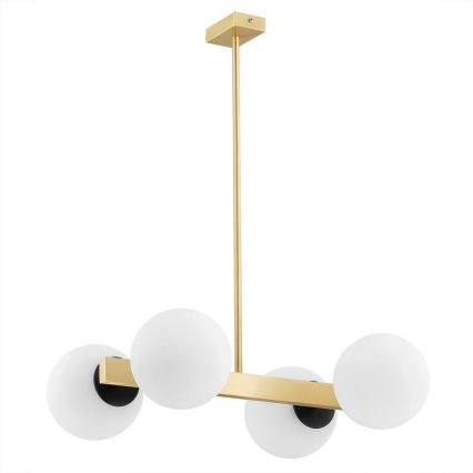 Argon 1767 - Candelabro suspenso FREEMONT 4xE27/15W/230V dourado/branco/preto