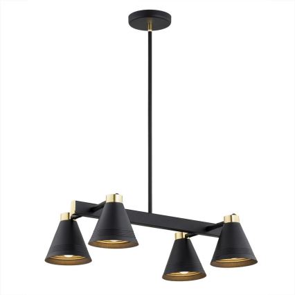 Argon 1774 - Candelabro suspenso AVALONE 4xE27/15W/230V preto/dourado
