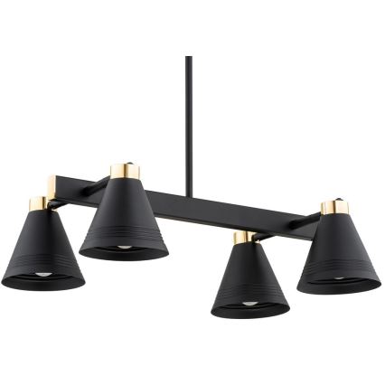 Argon 1774 - Candelabro suspenso AVALONE 4xE27/15W/230V preto/dourado