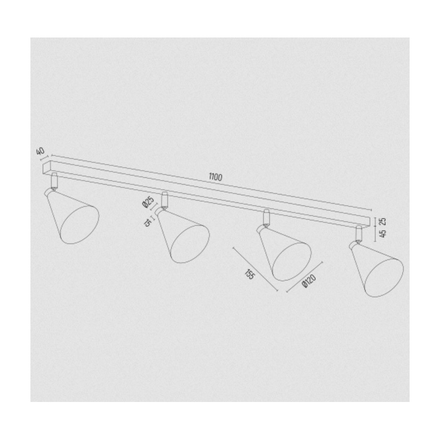 Argon 1805 - Foco LUCINDA 4xE14/7W/230V preto/dourada