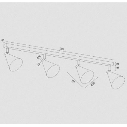 Argon 1807 - Foco LUCINDA 4xE14/7W/230V dourada