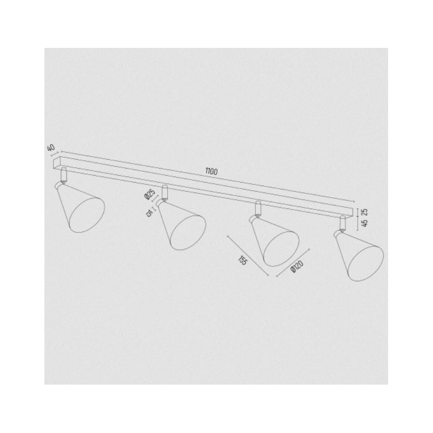 Argon 1817 - Foco LUCINDA 4xE14/7W/230V preto