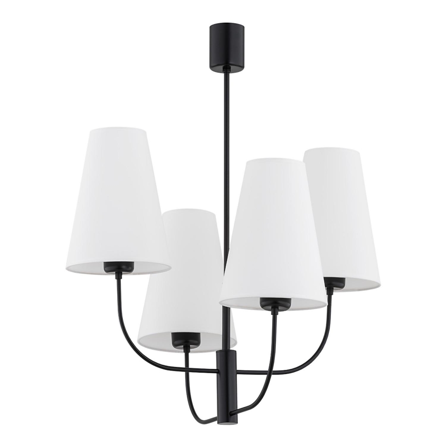 Argon 1822 - Candelabro suspenso SAFIANO 4xE27/15W/230V preto