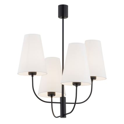 Argon 1822 - Candelabro suspenso SAFIANO 4xE27/15W/230V preto