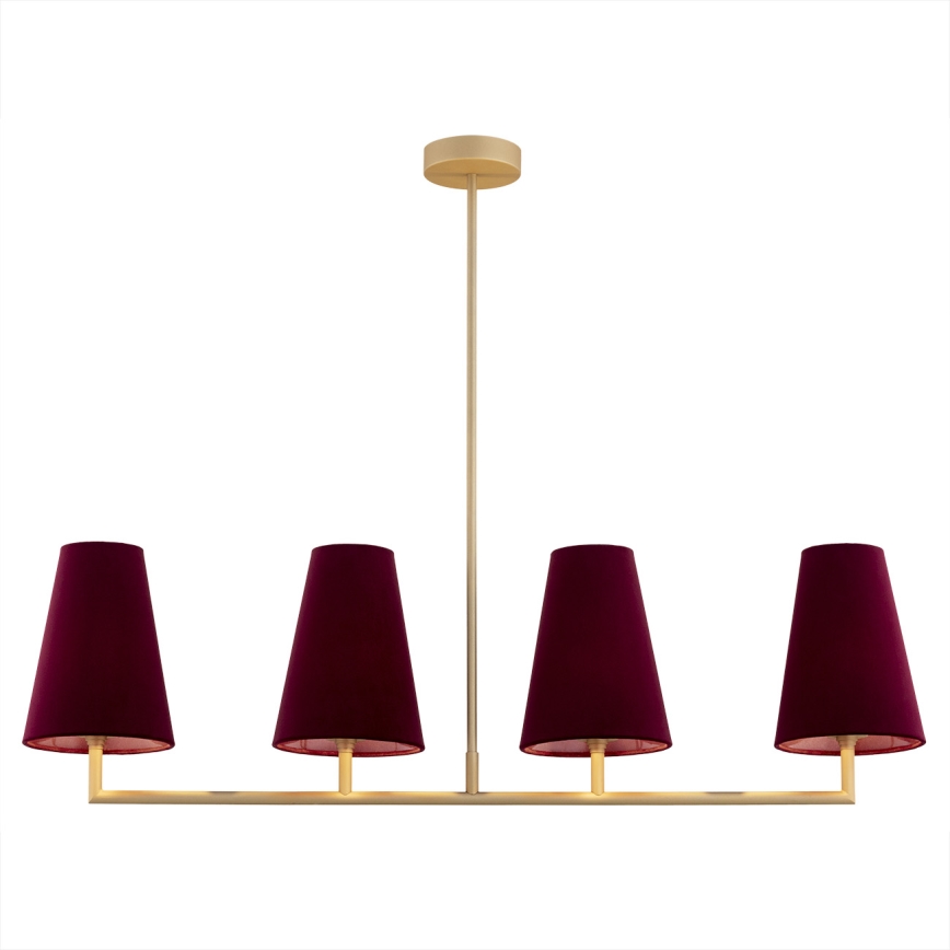 Argon 1829 - Candelabro suspenso SAFIANO 4xE27/15W/230V borgonha