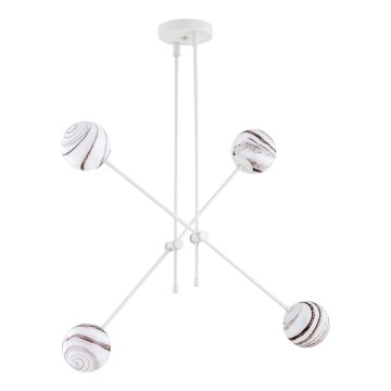 Argon 1841 - Candelabro suspenso ABSOS 4xE14/7W/230V alabastro branco