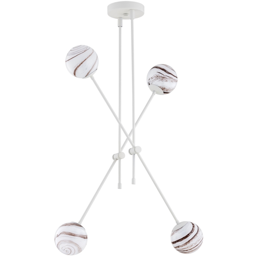 Argon 1841 - Candelabro suspenso ABSOS 4xE14/7W/230V alabastro branco