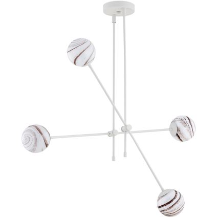 Argon 1841 - Candelabro suspenso ABSOS 4xE14/7W/230V alabastro branco