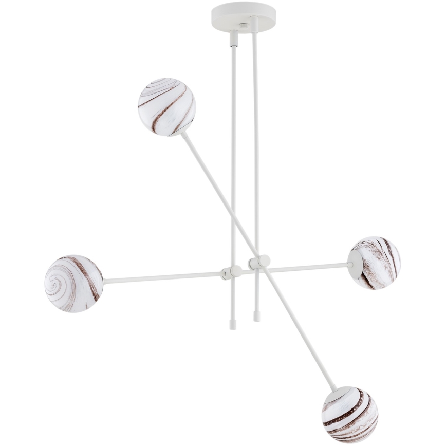 Argon 1841 - Candelabro suspenso ABSOS 4xE14/7W/230V alabastro branco