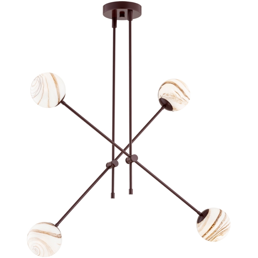 Argon 1842 - Candelabro suspenso ABSOS 4xE14/7W/230V alabastro castanho