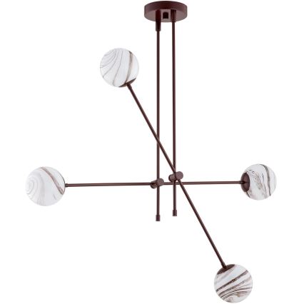 Argon 1842 - Candelabro suspenso ABSOS 4xE14/7W/230V alabastro castanho