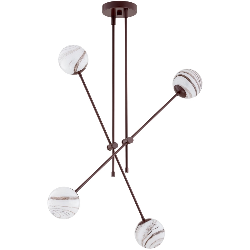 Argon 1842 - Candelabro suspenso ABSOS 4xE14/7W/230V alabastro castanho